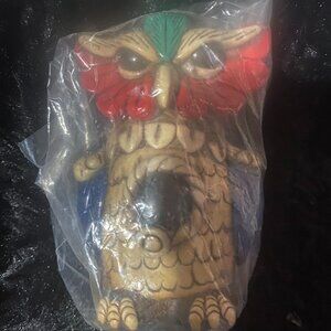 Vintage Ceramic Hand Painted Mexican Owl Flute NEW
